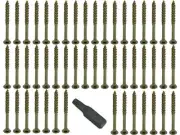 Box X 50 Fast Csk Easy Woodscrew 3.0 X 12 Torx Yzp + Free Bit