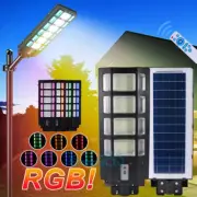 9500000000lm LED Street Light Solar Colorful Lamp Remote Control Outdoor Garden