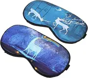 HONMEET 2Pcs Cool Eye Mask Shading Cover Imitated Blindfold for Sleep Rest Blindfold for Travel Home Hotels Comfortable Design with Elastic Bands for Uninterrupted Sleep Eye Protection
