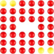 Tabanzhe 42PCS Plastic Marble Game Ball Accessories - 38 Red & 4 Yellow Balls - Game Replacement Balls for Hungry Hippos, Marble Run, All Ages