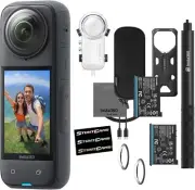 Insta360 X4 8K Waterproof 72MP 360° Action Helmet Camera + Dive Shell Case Kit