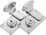 DOITOOL 2pcs Suitcase Locks Small Box Locks China Cabinet Furniture Brass Large Box Latches Vintage Latch Hasp for Suitcases Luggage Travel Accessories