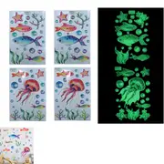2pcs Ocean Wall Decals Glow in The Dark Sea Wall Stickers Underwater Sea World Wall Decor -Green