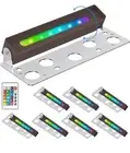 NAOTEA 8pk Retaining Wall Light 7 Inch RGB Hardscape Paver Lights 6W 270° Swivel