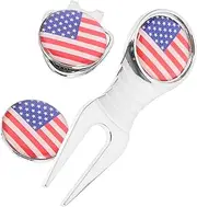 Mipcase 1Set Wear Resistant Divot Tool with Delicate Ball Marker Portable Golfing Accessory for Golf Lovers Present for Father Day and Special Occasions