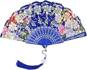 [Generic] Delicate Flower Pattern Fan Folding Elegant Floral Hand Lightweight Vintage Decorative for Wedding Party Exquisite Patterns