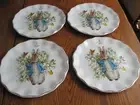 Beatrix Potter Peter Rabbit Easter/Spring Gold Trim Dinner Plates Set of 4 NEW