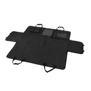 Back Seat Cover for Dogs, Standard Car Hammock with Mesh Window, Non-Slip, Waterproof, Backseat Protector for Travel. Black