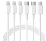USB C to lightning Cable 3Pack 6FT [Apple MFI Certified]