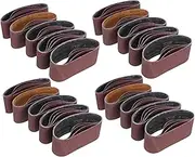 OKUMEYR Annular Sanding Belt Set 20pcs Abrasive Sandpaper Belts Sander Paper Replacement Suitable for Wood and Metal