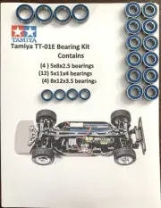 Tamiya TT-01E Chassis Sealed Bearing Kit ABEC3 BLUE High Quality
