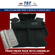 MOULDED CAR CARPET FITS (P02) LEYLAND MINI F&R+UNDERLAY 60-78 (SEDAN ONLY)