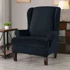 Velvet Plush High Stretch Wing Chair Cover Wing Back Arm Chair Furniture Cover