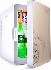 20L Mini Fridge Freestanding Refrigerator Beer Drinks Portable Small Fridge Food Heater & Beverage Cooler for Car/Camping/Travel (Color : Gold)