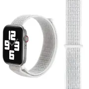 For Apple Watch Series 10,42-mm Case,Nylon Watch Band,Fastener,Silver