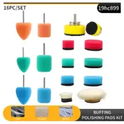 16PCS Mini Sponge Polishing Pads Car Polisher Buffing Waxing Kit For Rotary Tool