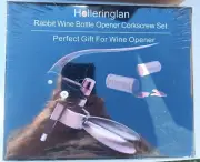 Holleringlan Rabbit Wine Bottle Opener Corkscrew Set Foil Cutter Extra Spiral