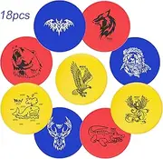 Disc Golf Set for Beginners, 18 Disc Golf Discs with 9 Types of Pictures, 6 Drivers 6 Putters 6 Mid Ranges, Play Outdoor Indoor Backyard for 3 Plus People Family