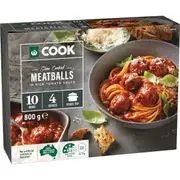 Woolworths COOK Slow Cooked Meatballs In Rich Tomato Sauce 800g