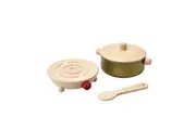 PlanToys Cookery Set Wooden Pretend Play Kids/Children Interactive Toy 2y+