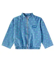 [The New Society] The New Society Smiley printed denim bomber jacket Y 4 blue