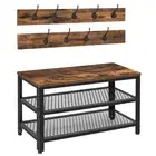 Tree Entryway Storage Bench Coat Rack Shoe Bench Shoe Rack Organizer with Coat H
