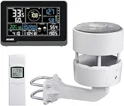 ECOWITT Weather Station WS3912, Includes WS3910 7.5'' LCD Display with CO2 Sensor, and WS85 (Solar Panel/Rain Gauge/Wind Speed/Direction Sensors), and WN32 Outdoor Temperature-Humidity Sensor, 433 MHz