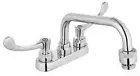 11" Polished Chrome Utility Sink Laundry Tub Faucet Swivel Spout Wing Handle