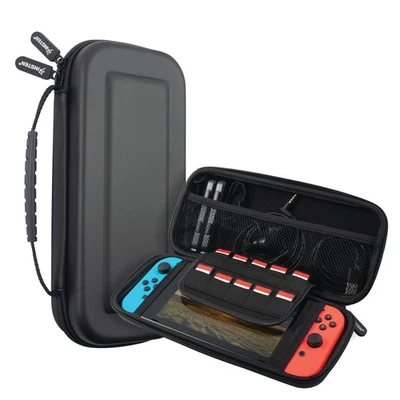 For Nintendo Switch & OLED Model Carrying Case EVA Hard Cover Travel Pouch Black