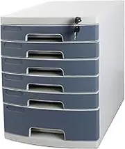 VUCICA Multi Functional 4/5/6 Layers A4 File Cabinet, Desktop Drawer Organizer, with Security Lock and Label Index, Large Capacity Classified Storage. (Size : 6 Layers)