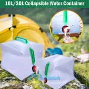 10L/20L Collapsible Water Container With Spigot Camping Hiking Water Storage Jug