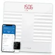 Bathroom Digital Scales for Body Weight, High Precision 10.2 x 10.2 in White
