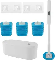 Toilet Brush Cleaning Kit, Toilet Bowl Cleaner Brush with 18 Toilet Brush Refills, Wall Mounted Toilet Bowl Cleaner Kit, Practical Toilet Bowl Brush with Storage Caddy for Home