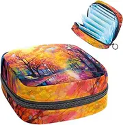 Period Bag,Sanitary Napkin Storage Bag,Autumn Tree Watercolor Painting,Tampon Holder for Purse