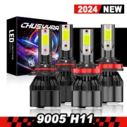 9005+H11 4LED Headlight Combo High Low Beam Bulbs Super White Bright Lamps (for: Smart)