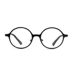 〔框框〕AIR彈性鏡腳復古圓眼鏡 (亮面黑) 光學眼鏡/鏡框