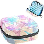 Period Bag,Sanitary Napkin Storage Bag,Color Texture Transplant Leaves,Tampon Bag for Purse