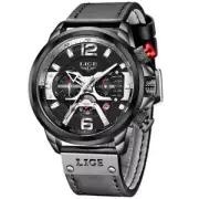 LIGE Men Watch Chronograph Multifunction Wristwatch Male Business Luminous Watch