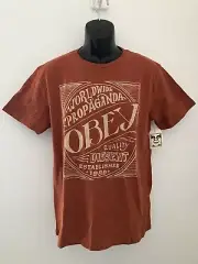OBEY “Worldwide Propaganda” Old Brew Vintage Picante Shirt New Rare L Manifesto