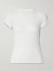 [SKIMS] SKIMS - Sheer Stretch-jersey T-shirt - Snow - White - M M White