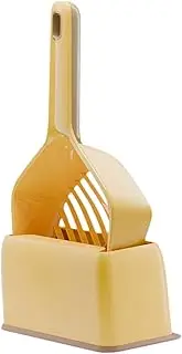 STARTIST Cat Litter Scooper with Holder Kitten Scooper Portable Useful Daily Cleanup Pet Waste Cleaning Tool Sifter Pets Accessory, Yellow