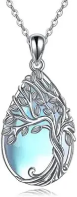 Tree of Life Necklace Sterling Silver Abalone Shell Celtic Knot Pendant Necklace