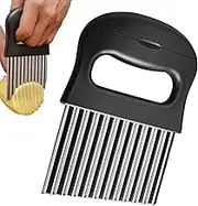 Crinkle Cutter | Multifunctional Kitchen Wavy Chopper | Potato Carrot Chip Vegetable Crinkle Wavy Chopper Cutter French Fry Slicer with Peeler for Kitchen Camping