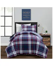 Lush Decor Grayson Farmhouse Plaid Reversible Quilt Set