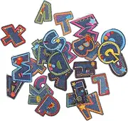 WEKAMOS Unique Embroidered Alphabet Patches: 26pcs Iron-on Letters for Jeans Pants and Clothing Fabric Repair Patches