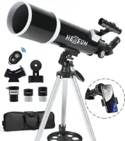 Portable 600mm Telescope with Phone Adapter & Multi-Coated Optics for Stargazing