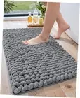 Luxury Bathroom Rug, Ultra Soft Quick Dry Bath Mat, Non-Slip 17"x30" Grey