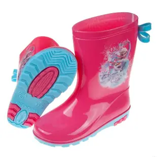 【布布童鞋】Disney冰雪奇緣粉色艾莎蝴蝶結兒童雨鞋(B8K803G)