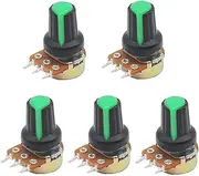 GUMMMY 5pcs WH148 3pin B1K ~ B1M ohm 1K 2K 5K 10K 20K 6Pin 15mm 10K 3 Terminal Linear Taper Rotary Potentiometer for3 203 503 104(Green,1M Ohm)