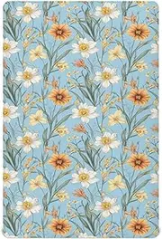 Unisex Fitted Baby Crib Sheets for Boys Girls Soft Nursery Bed Sheet for Standard Size Crib Mattress 52x28in Autumn Flowers Flower Daffodil Gladiolus Blue